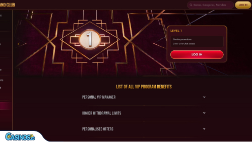 Grandclub Casino VIP program