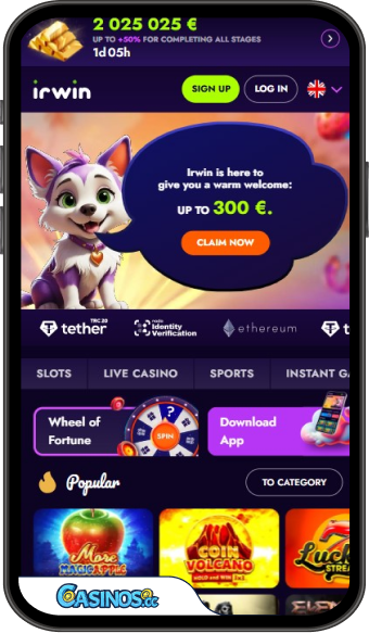 Irwin Casino Mobile App
