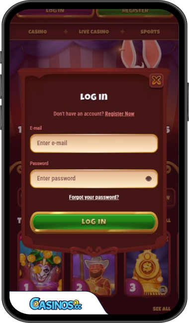 Magius Casino Login from Mobile