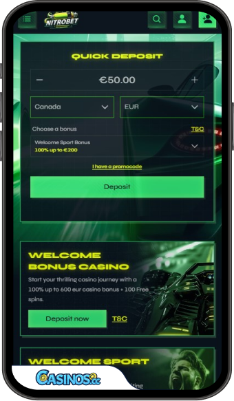 Nitrobet Casino Mobile App