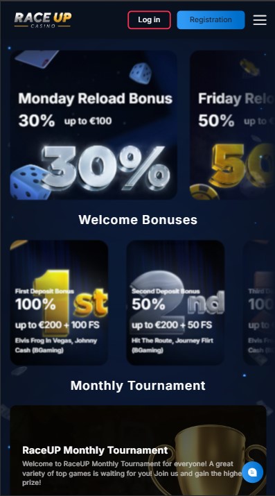 RaceUp Casino Bonuses