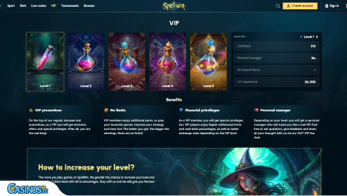 SpellWin Casino VIP program