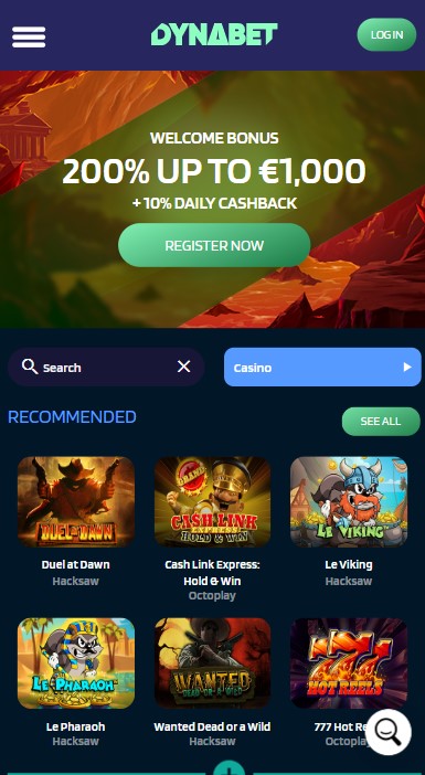 DynaBet Casino Lobby