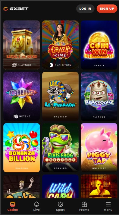 GXBet Casino Games