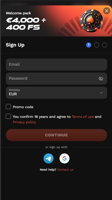 GXBet Casino Sign Up