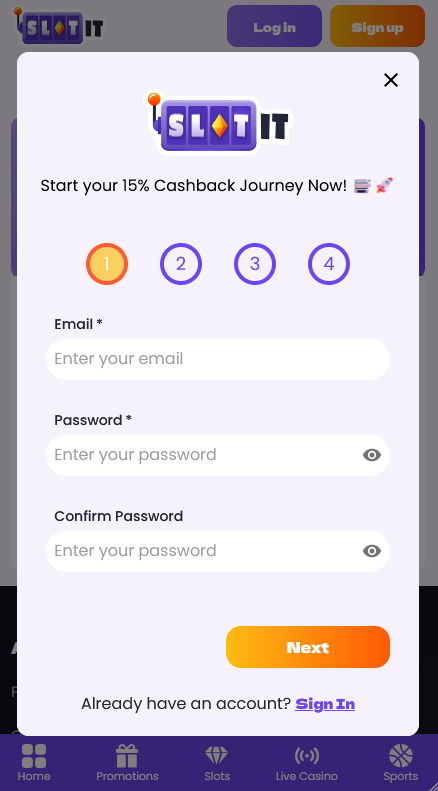 Slotit Casino Sign up