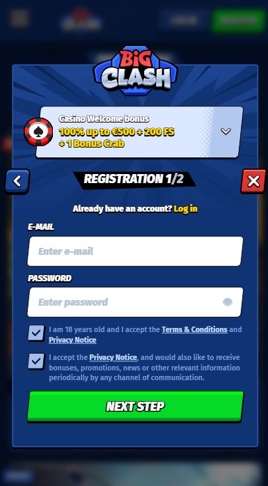 BigClash Casino Sign Up