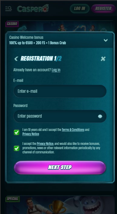 Caspero Casino Sign Up