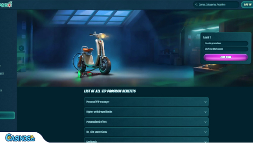 VIP program Kasíno Caspero