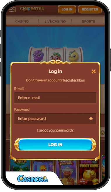 Cleobetra Casino Login from Mobile