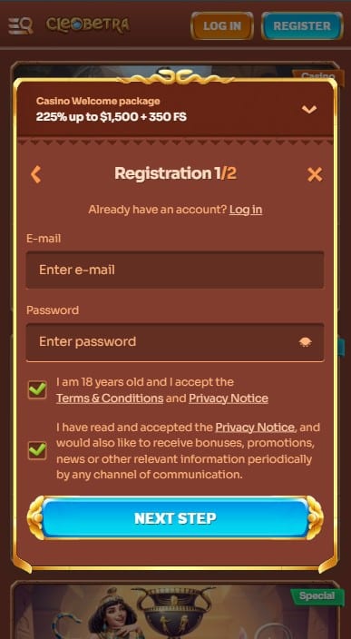 Cleobetra Casino Sign Up