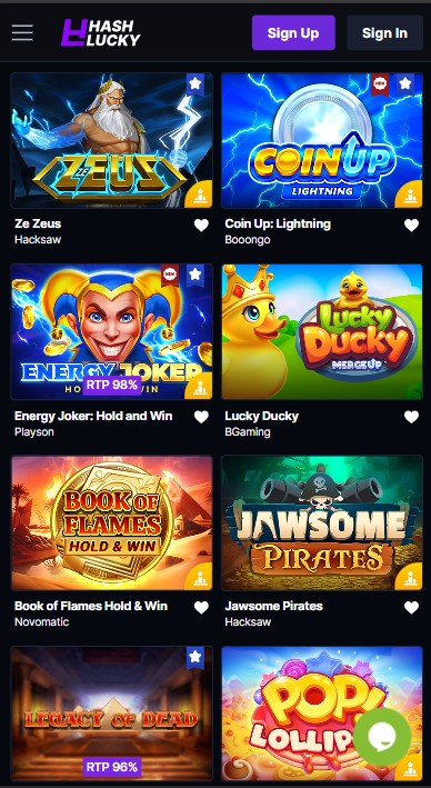 Hashlucky Casino Games