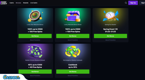 Hashlucky Casino Promotions