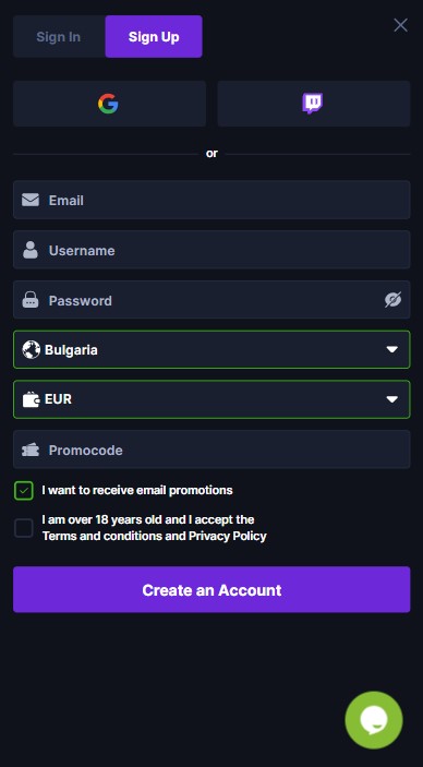 Hashlucky Casino Sign Up