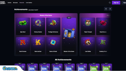 Hashlucky Casino VIP program