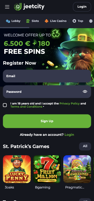 JeetCity Casino Lobby