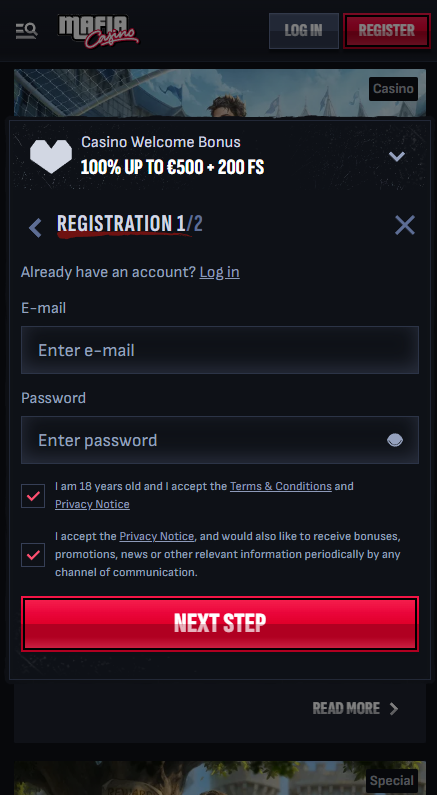Mafia Casino Sign Up