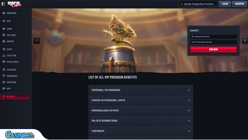 Mafia Casino VIP program