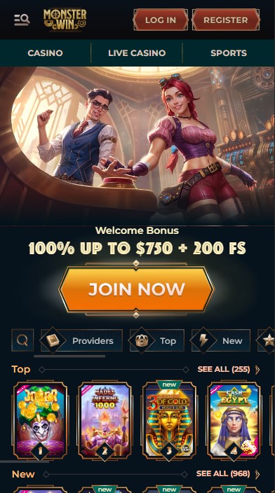 MonsterWin Casino Lobby