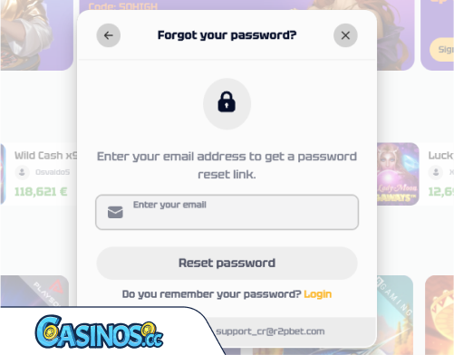 R2PBet Casino Problems Logging In