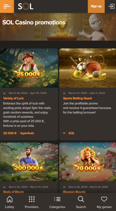 Sol Casino Bonuses