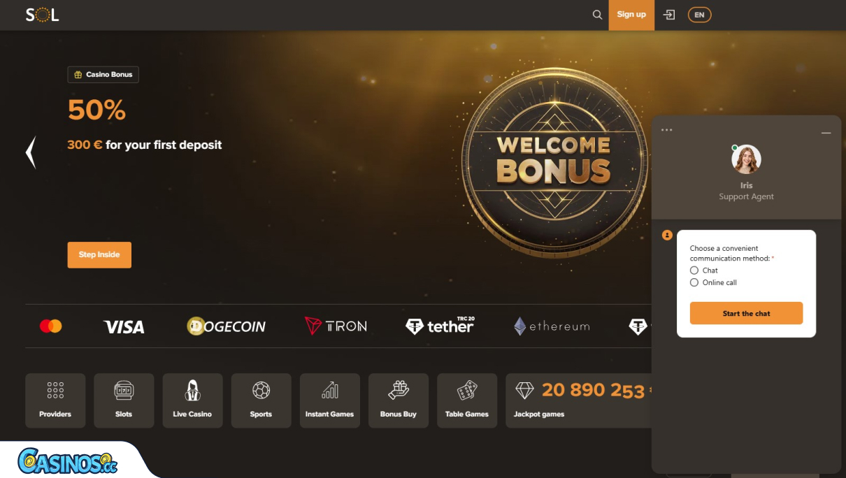 Sol Casino Support