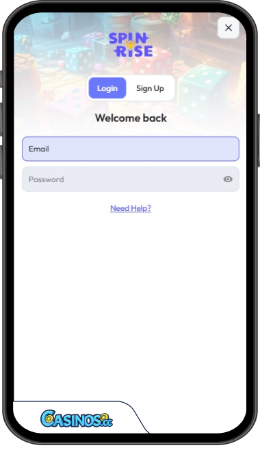 SpinRise Casino Login from Mobile