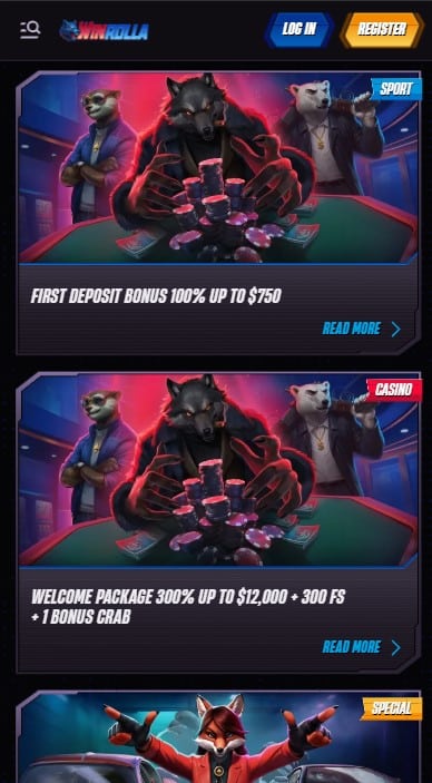 Winrolla Casino Bonuses