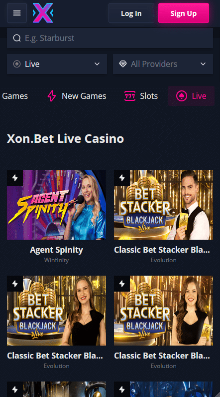 Xon Bet Casino Live games