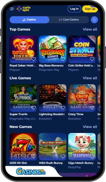 CarloSpin Casino Mobile App