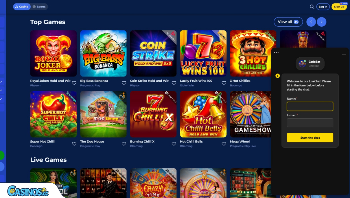 CarloSpin Casino Support