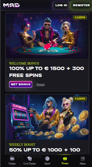 Mad Casino Bonuses