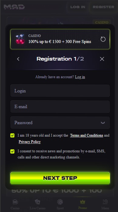 Mad Casino Sign Up