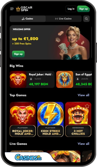 OscarSpin Casino Mobile App