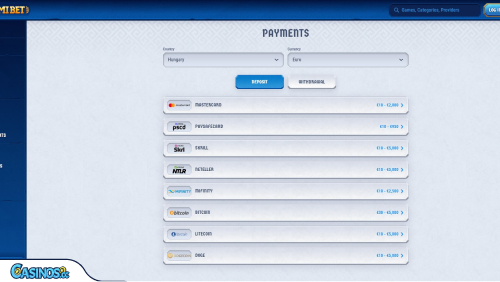 Romibet Casino Payments