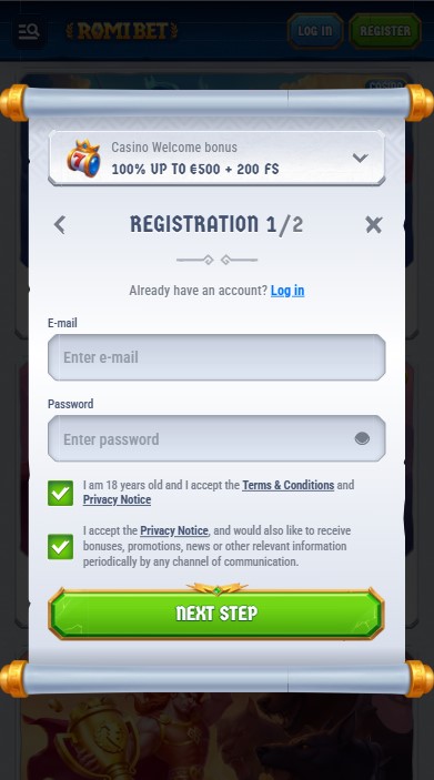 Romibet Casino Sign Up