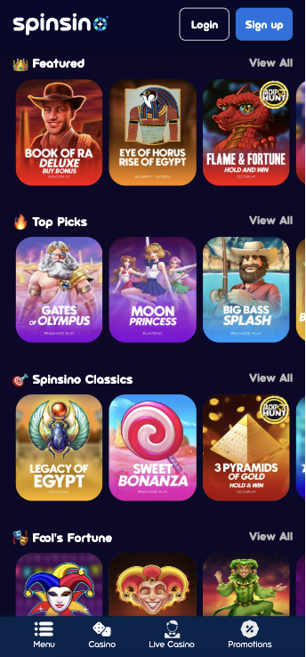 Spinsino Casino Games