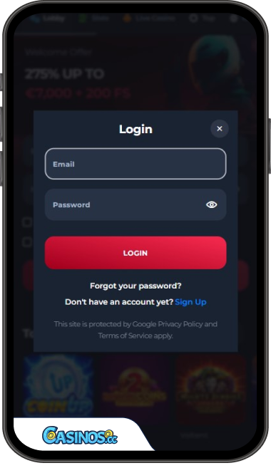 Winorio Casino Login from Mobile