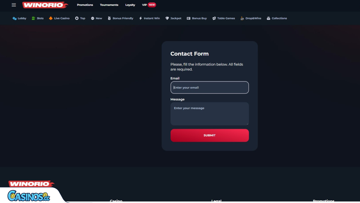 Winorio Casino Support