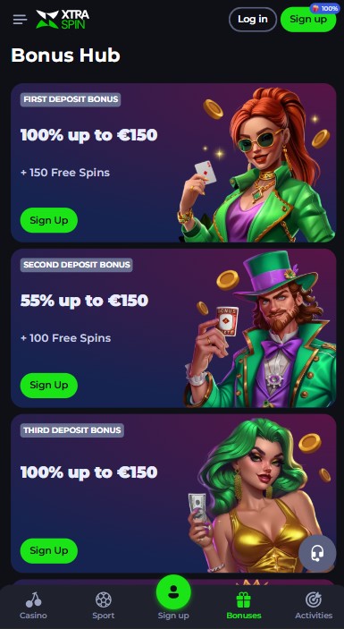 XtraSpin Casinos Bonuses