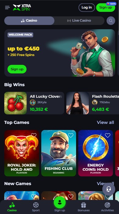 XtraSpin Casinos Lobby