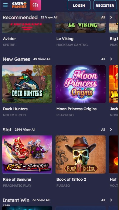 Casino Peaches Games