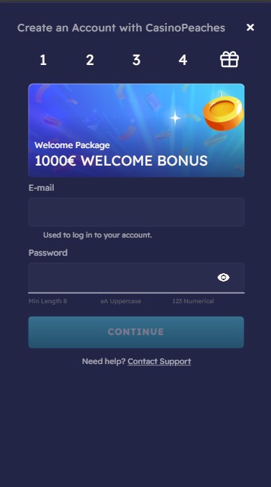 Casino Peaches Sign Up