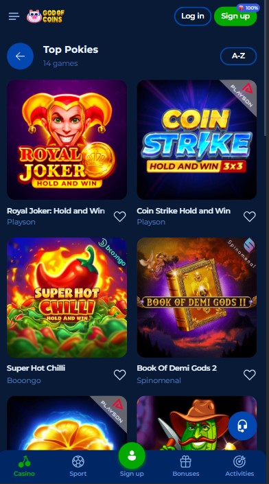 God of Coins Casino Games