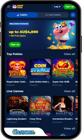 God of Coins Casino Mobile App
