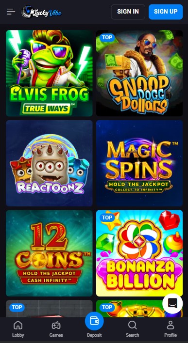 LuckyVibe Casino Games