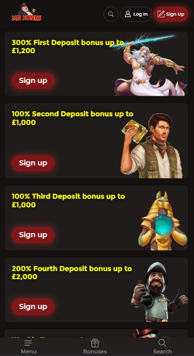 MrJones Casino Bonuses