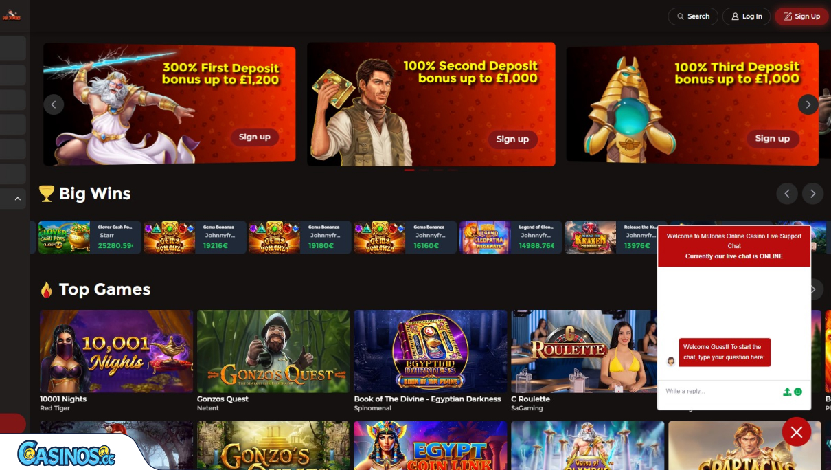MrJones Casino Support