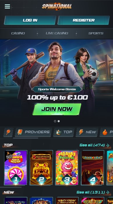 Spinational Casino Lobby