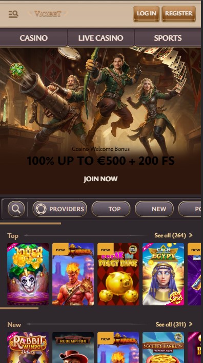 ViciBet Casino Lobby
